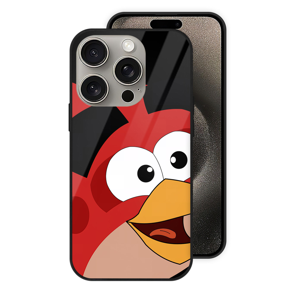 （画像用） Angry Birds アングリーバード 【iPhone15Pro対応】スマホケース 耐衝撃＆黄変防止 背面ガラス