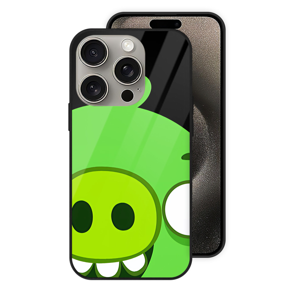 （画像用） Angry Birds アングリーバード 【iPhone15Pro対応】スマホケース 耐衝撃＆黄変防止 背面ガラス