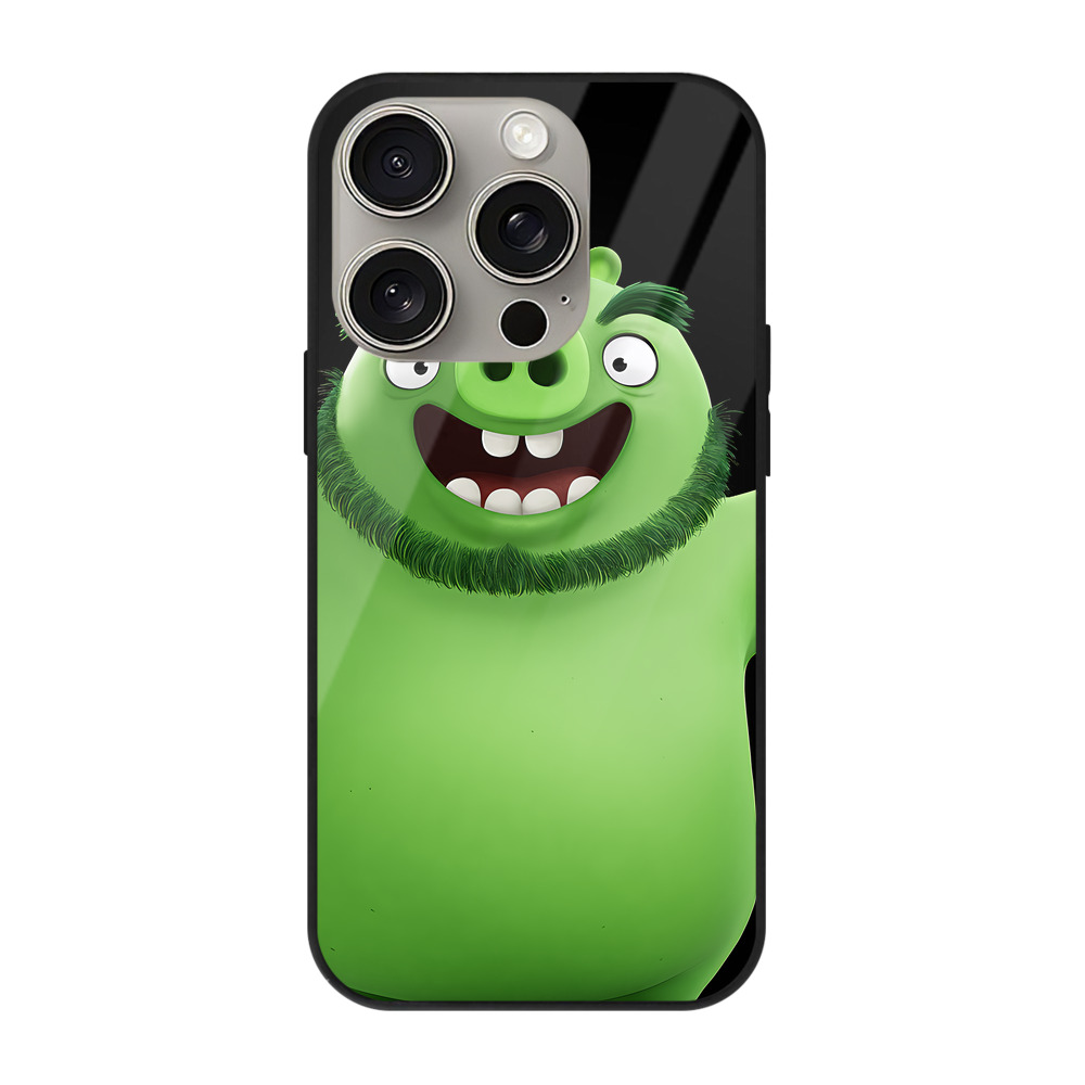 （画像用） Angry Birds アングリーバード 【iPhone15Pro対応】スマホケース 耐衝撃＆黄変防止 背面ガラス