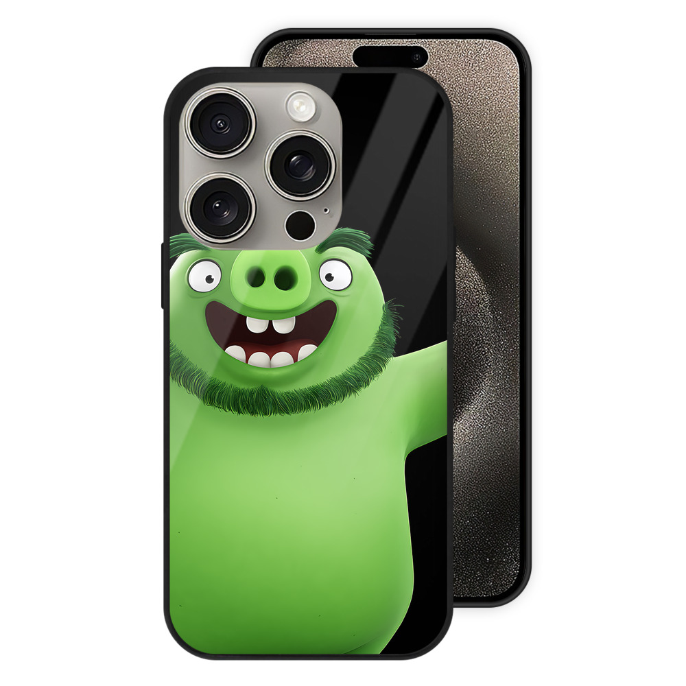 （画像用） Angry Birds アングリーバード 【iPhone15Pro対応】スマホケース 耐衝撃＆黄変防止 背面ガラス