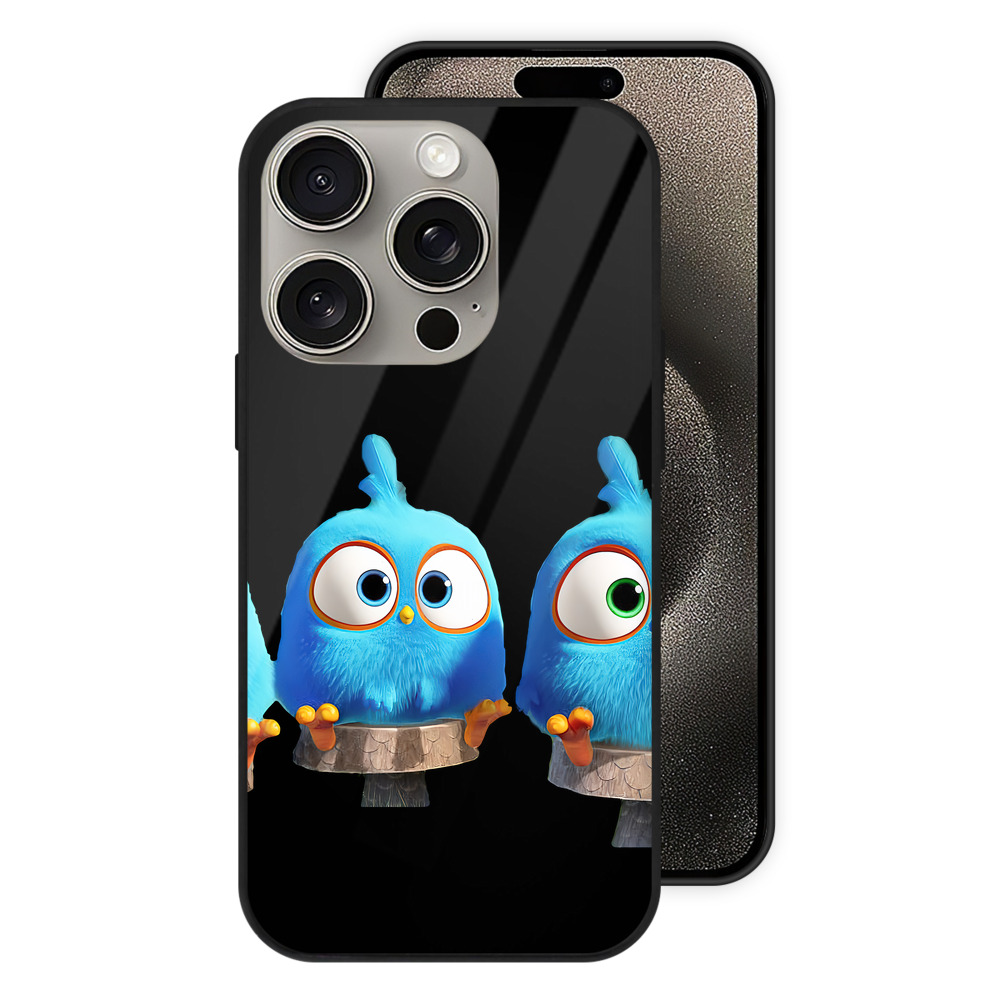 （画像用） Angry Birds アングリーバード 【iPhone15Pro対応】スマホケース 耐衝撃＆黄変防止 背面ガラス