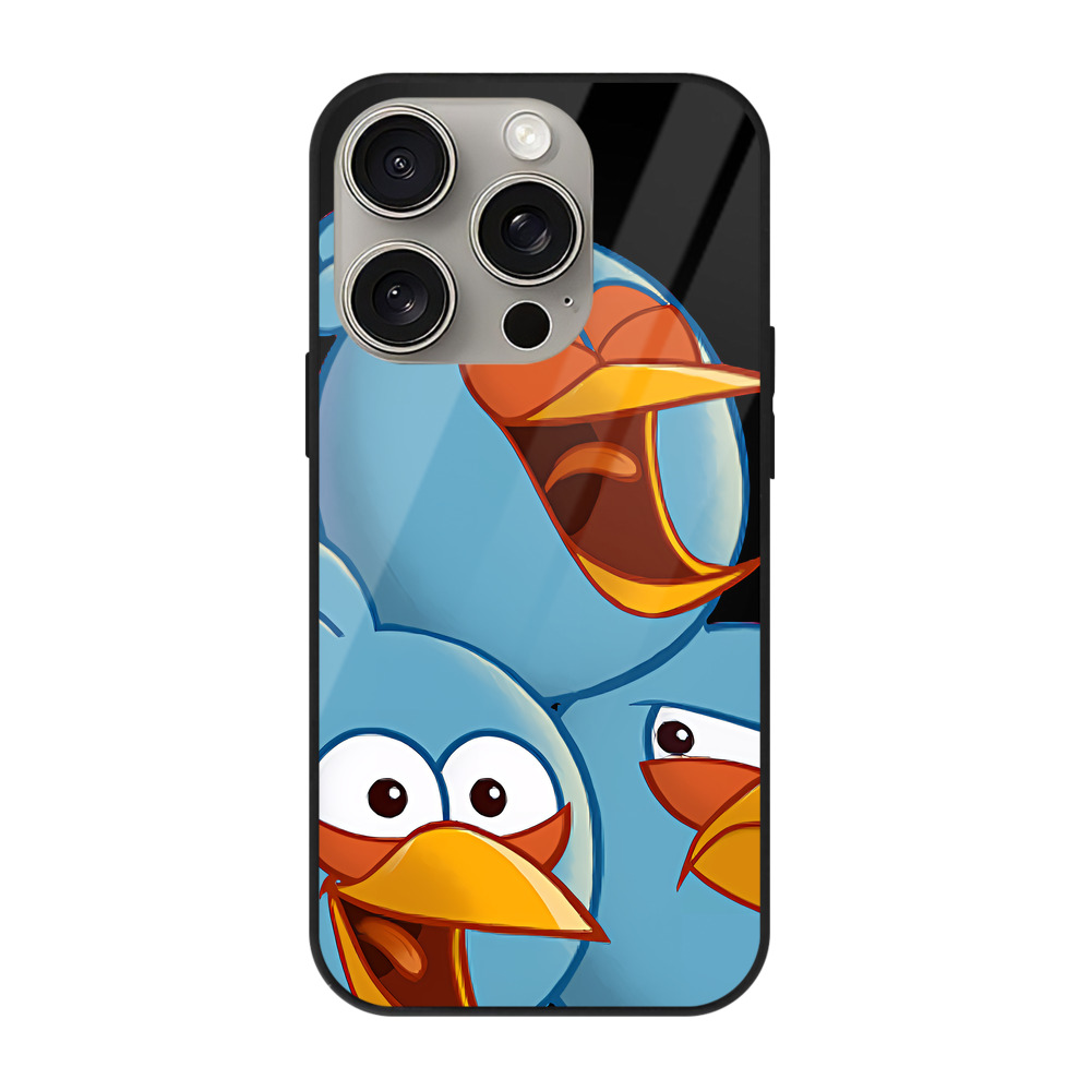 （画像用） Angry Birds アングリーバード 【iPhone15Pro対応】スマホケース 耐衝撃＆黄変防止 背面ガラス