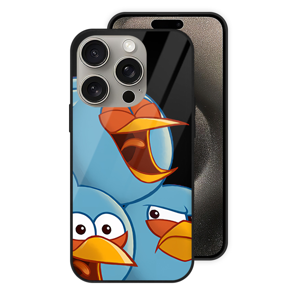 （画像用） Angry Birds アングリーバード 【iPhone15Pro対応】スマホケース 耐衝撃＆黄変防止 背面ガラス