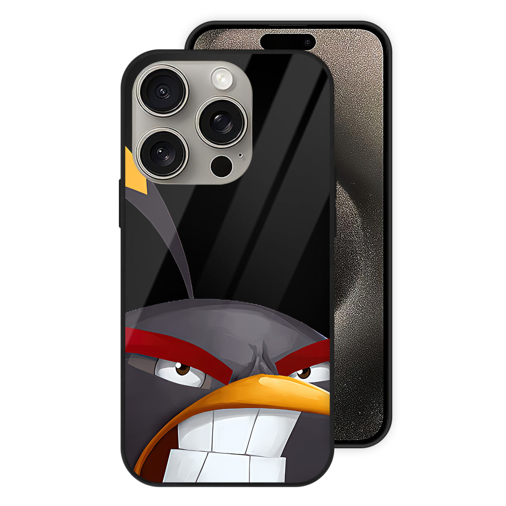 （画像用） Angry Birds アングリーバード 【iPhone15Pro対応】スマホケース 耐衝撃＆黄変防止 背面ガラス