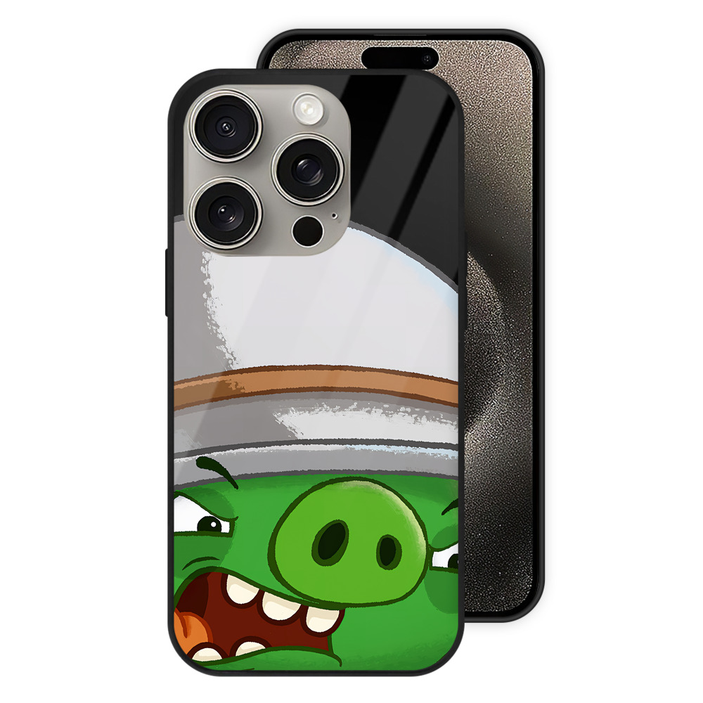 （画像用） Angry Birds アングリーバード 【iPhone15Pro対応】スマホケース 耐衝撃＆黄変防止 背面ガラス
