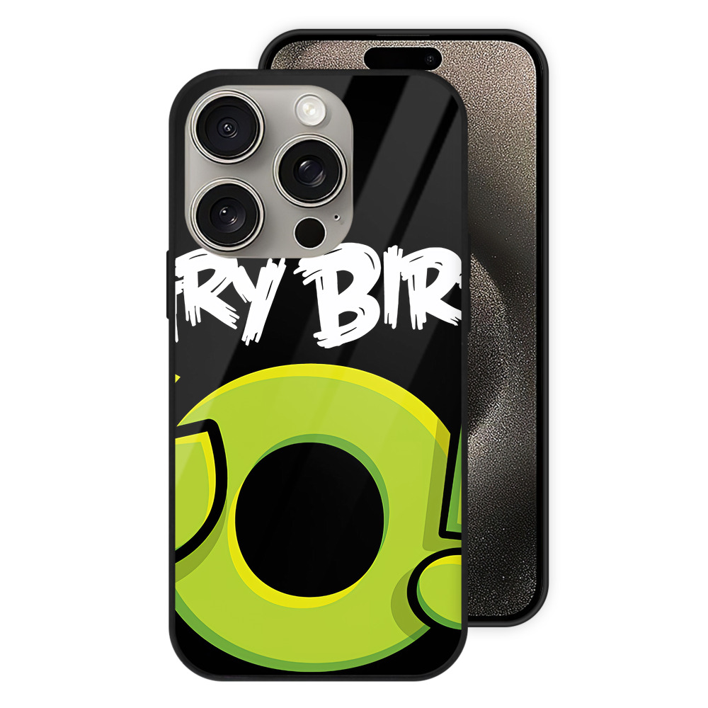 （画像用） Angry Birds アングリーバード 【iPhone15Pro対応】スマホケース 耐衝撃＆黄変防止 背面ガラス