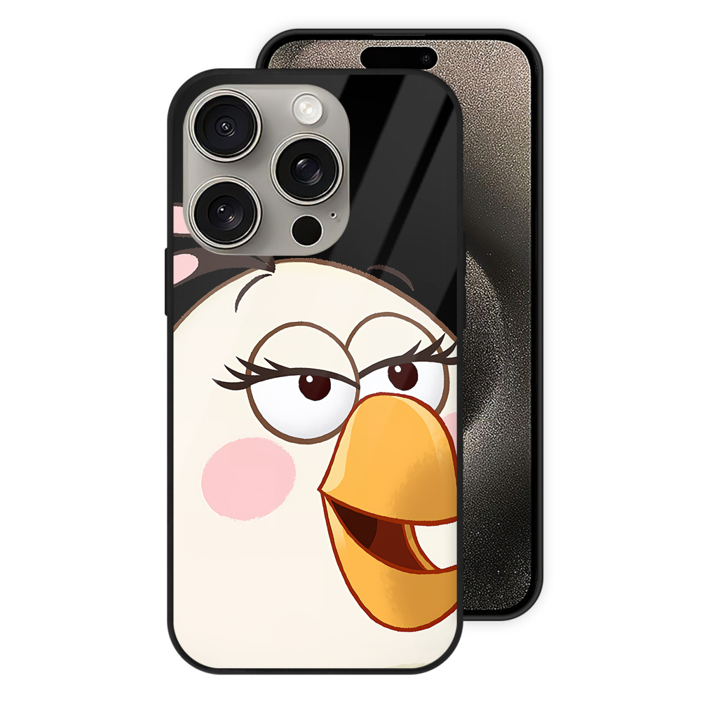 （画像用） Angry Birds アングリーバード 【iPhone15Pro対応】スマホケース 耐衝撃＆黄変防止 背面ガラス