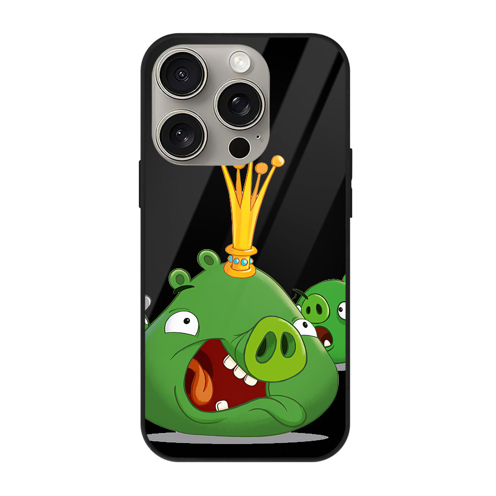 （画像用） Angry Birds アングリーバード 【iPhone15Pro対応】スマホケース 耐衝撃＆黄変防止 背面ガラス