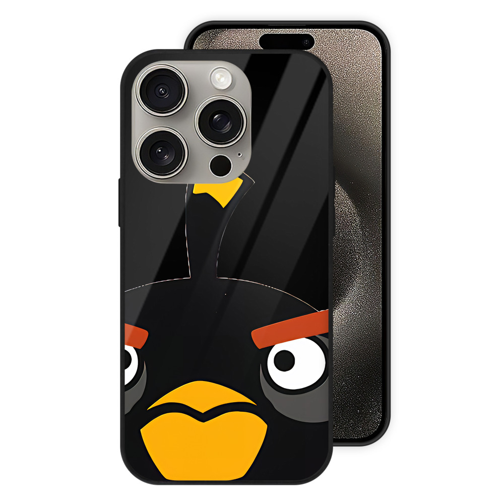（画像用） Angry Birds アングリーバード 【iPhone15Pro対応】スマホケース 耐衝撃＆黄変防止 背面ガラス