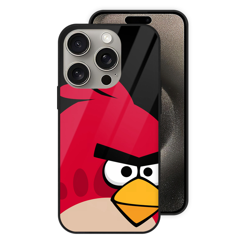 （画像用） Angry Birds アングリーバード 【iPhone15Pro対応】スマホケース 耐衝撃＆黄変防止 背面ガラス