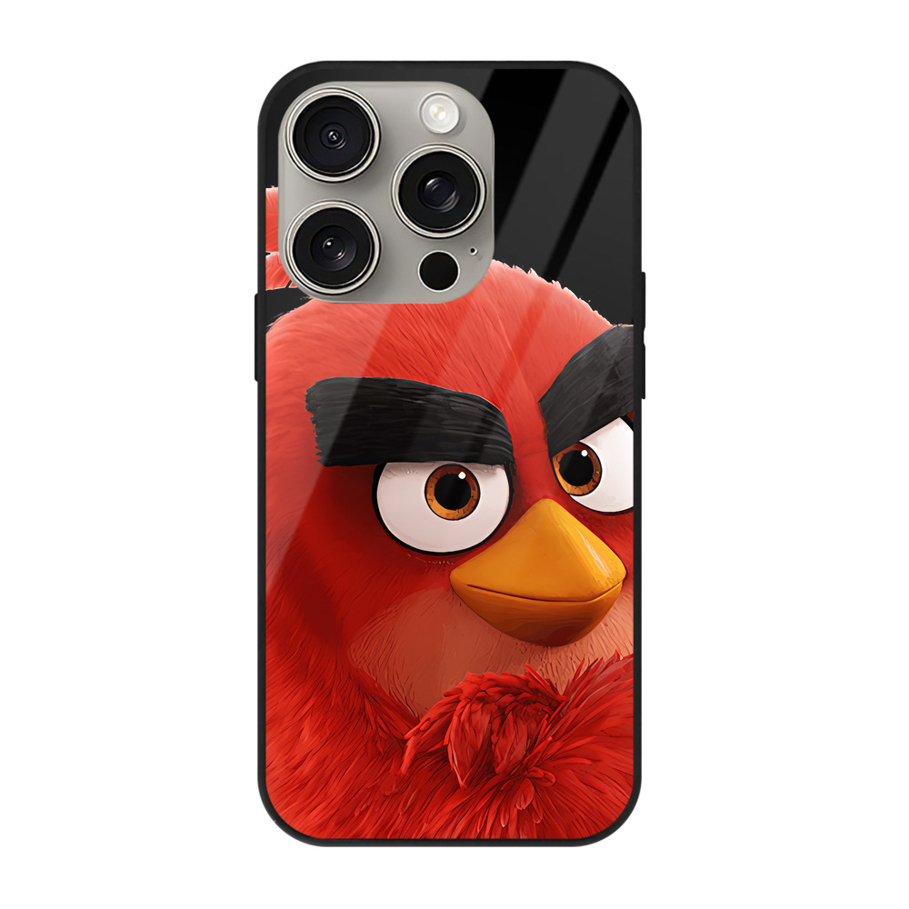 （画像用） Angry Birds アングリーバード 【iPhone15Pro対応】スマホケース 耐衝撃＆黄変防止 背面ガラス