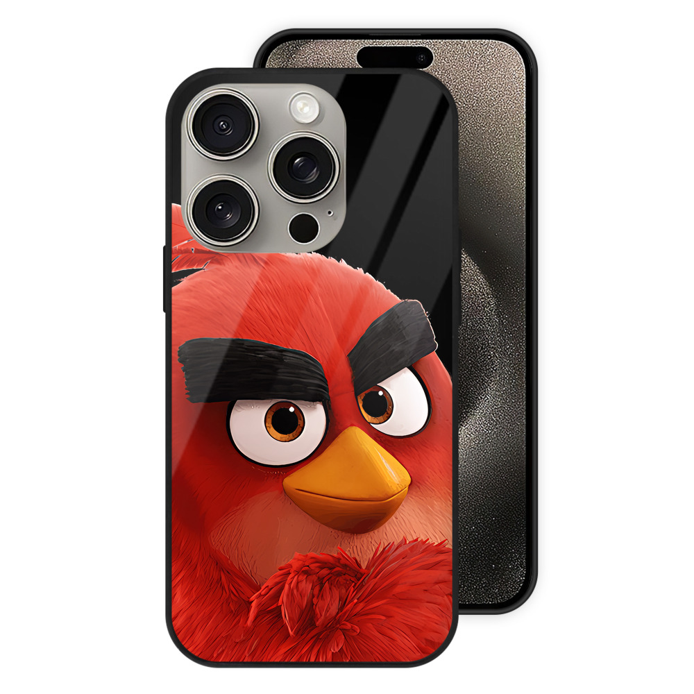 （画像用） Angry Birds アングリーバード 【iPhone15Pro対応】スマホケース 耐衝撃＆黄変防止 背面ガラス