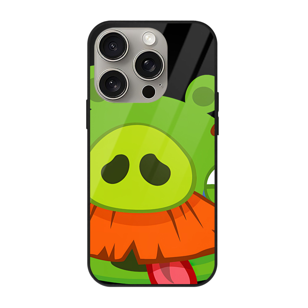 （画像用） Angry Birds アングリーバード 【iPhone15Pro対応】スマホケース 耐衝撃＆黄変防止 背面ガラス