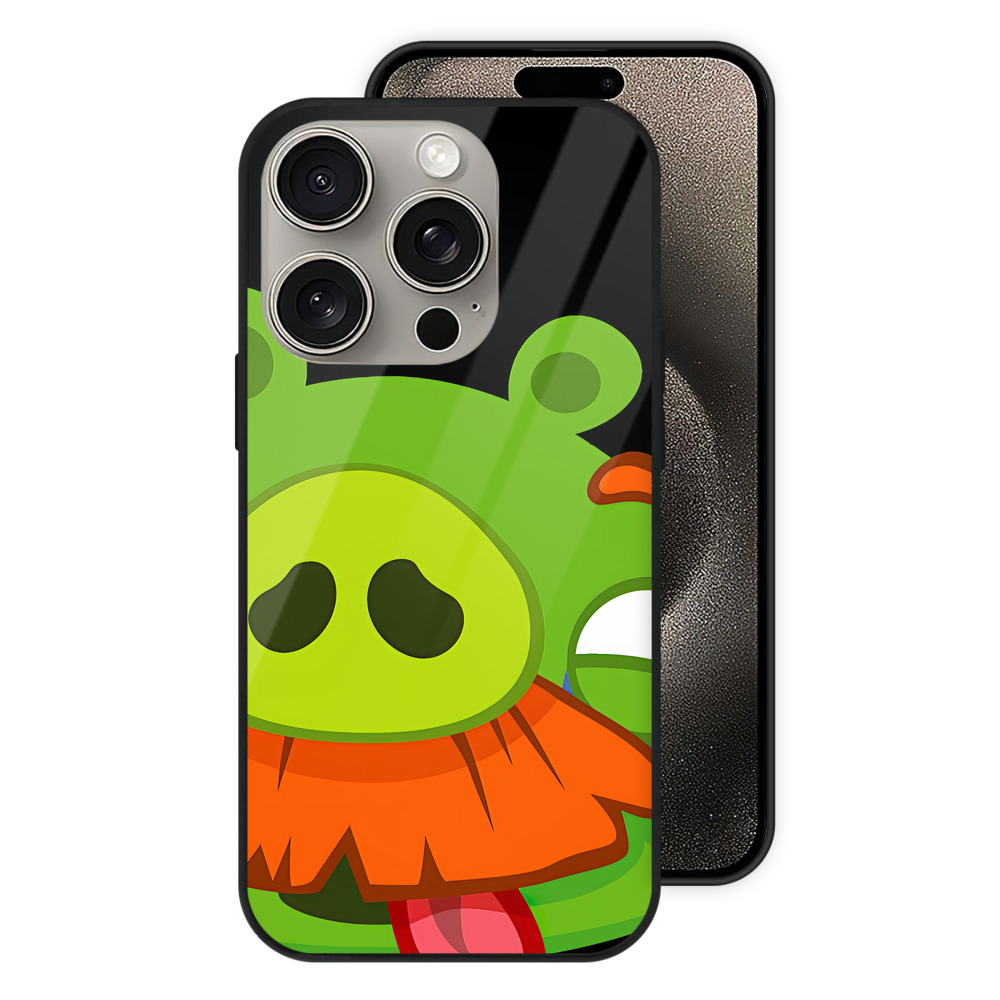 （画像用） Angry Birds アングリーバード 【iPhone15Pro対応】スマホケース 耐衝撃＆黄変防止 背面ガラス