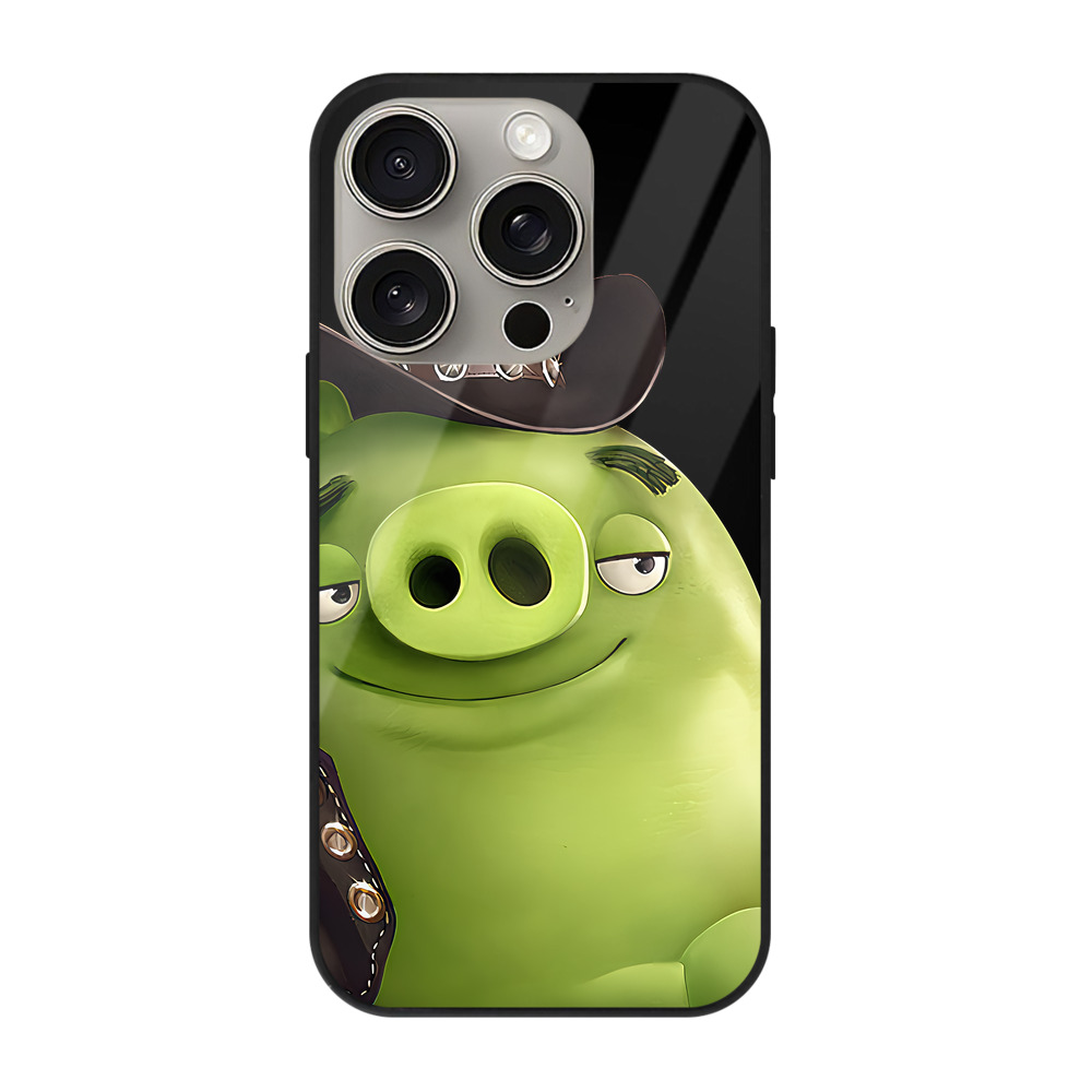 （画像用） Angry Birds アングリーバード 【iPhone15Pro対応】スマホケース 耐衝撃＆黄変防止 背面ガラス