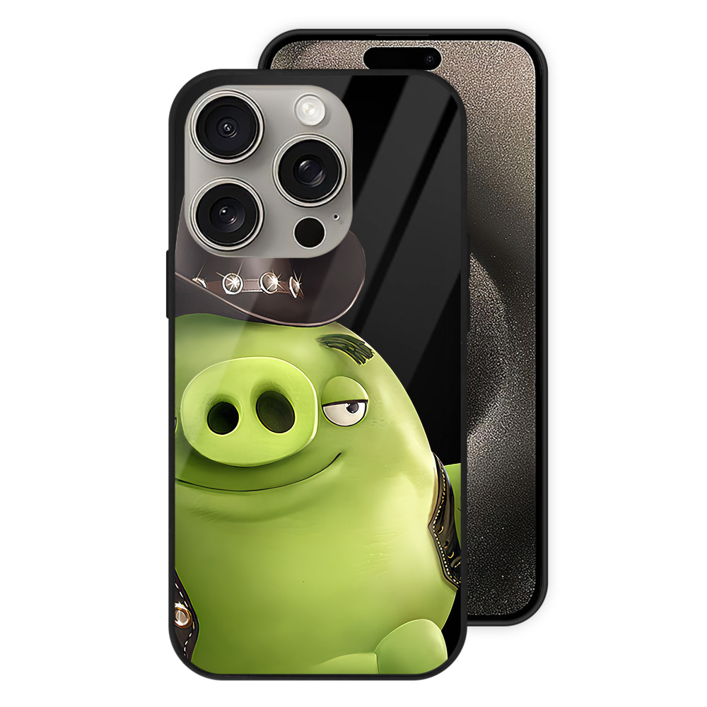 （画像用） Angry Birds アングリーバード 【iPhone15Pro対応】スマホケース 耐衝撃＆黄変防止 背面ガラス