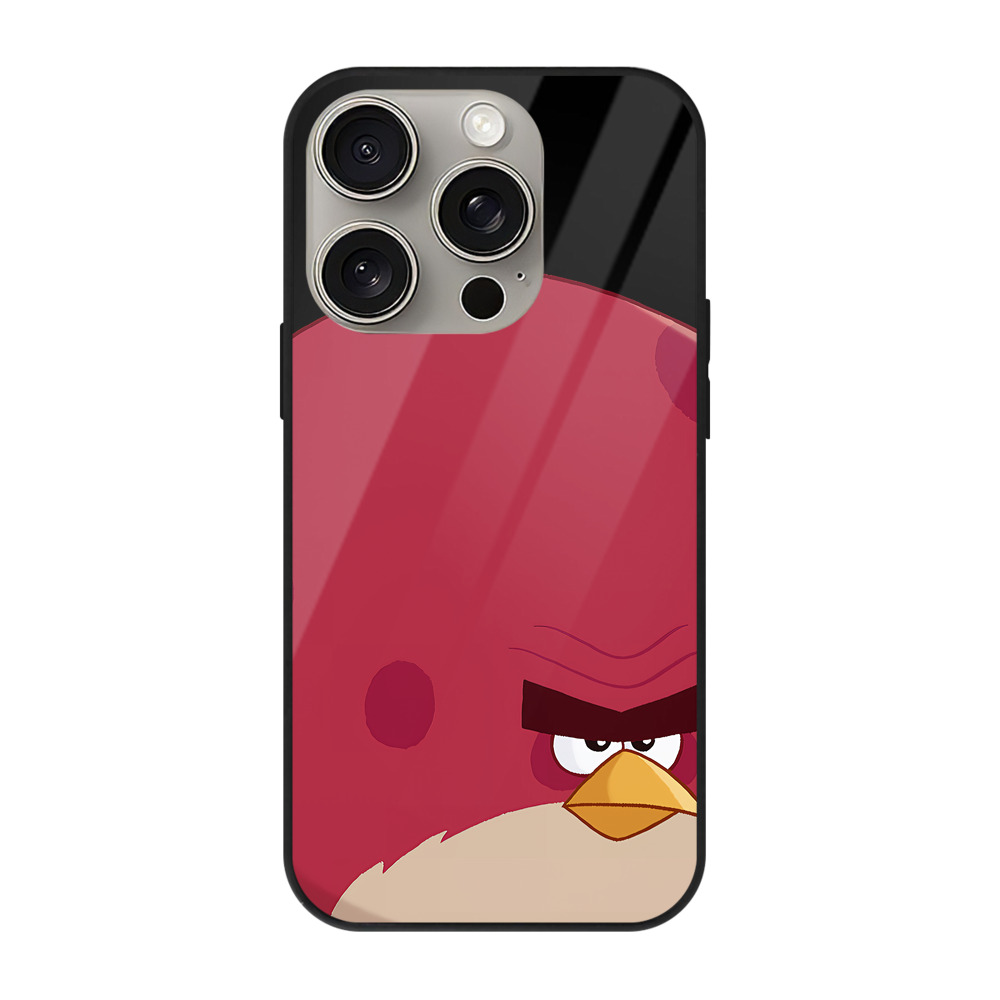（画像用） Angry Birds アングリーバード 【iPhone15Pro対応】スマホケース 耐衝撃＆黄変防止 背面ガラス