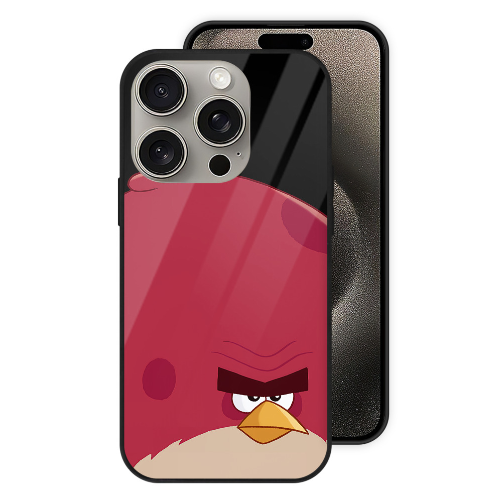 （画像用） Angry Birds アングリーバード 【iPhone15Pro対応】スマホケース 耐衝撃＆黄変防止 背面ガラス