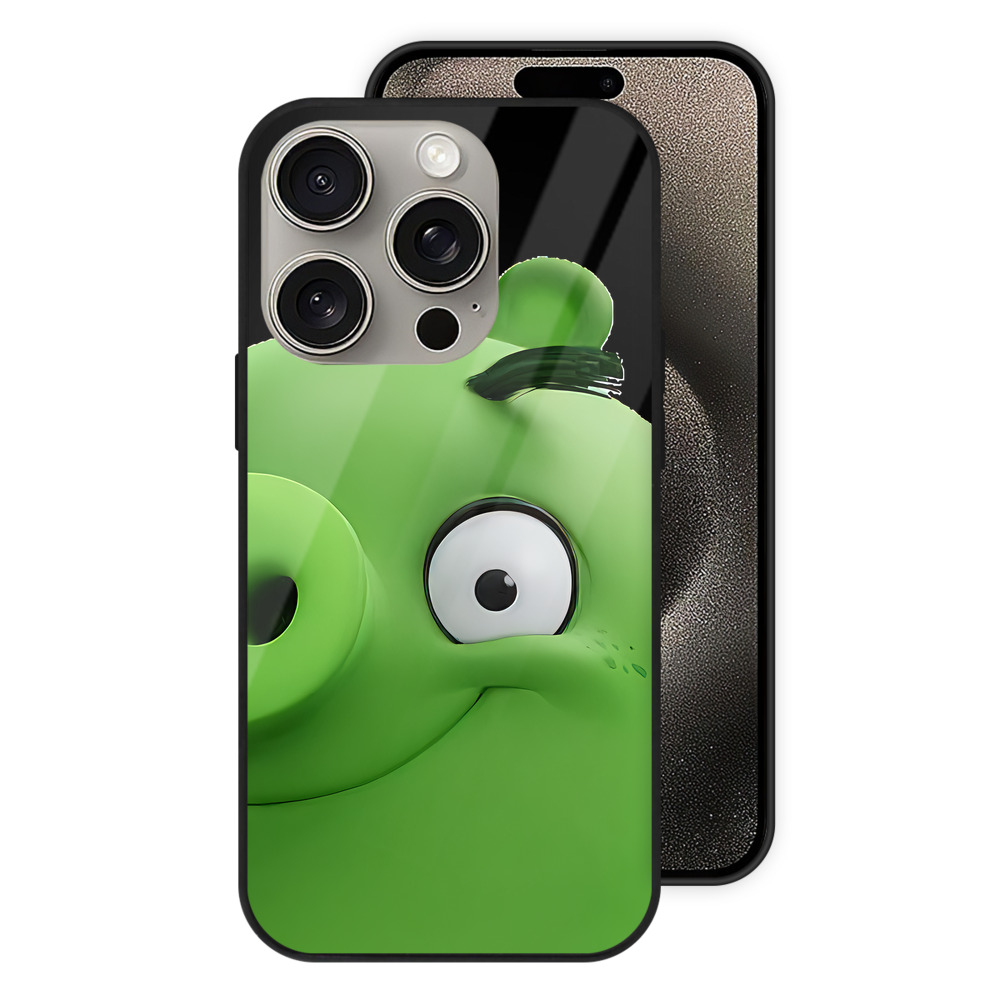（画像用） Angry Birds アングリーバード 【iPhone15Pro対応】スマホケース 耐衝撃＆黄変防止 背面ガラス