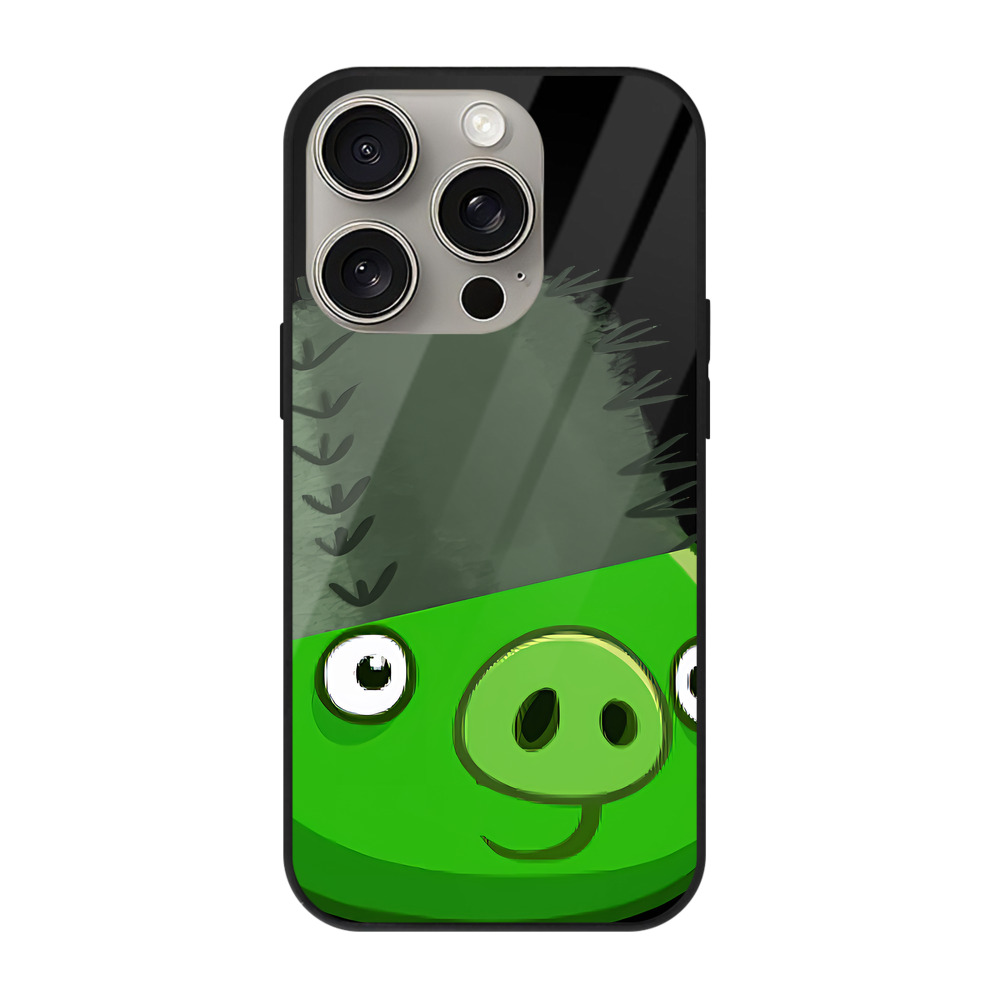 （画像用） Angry Birds アングリーバード 【iPhone15Pro対応】スマホケース 耐衝撃＆黄変防止 背面ガラス