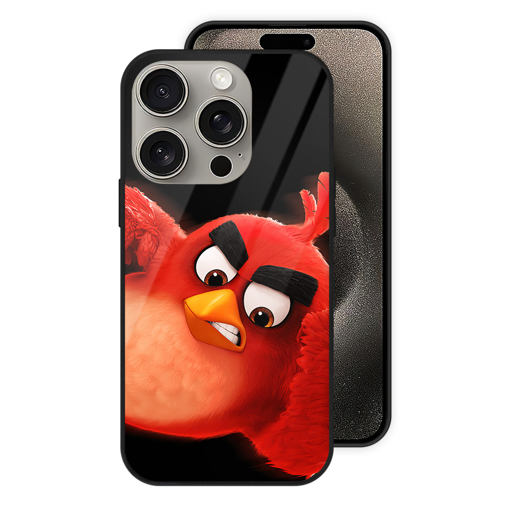 （画像用） Angry Birds アングリーバード 【iPhone15Pro対応】スマホケース 耐衝撃＆黄変防止 背面ガラス