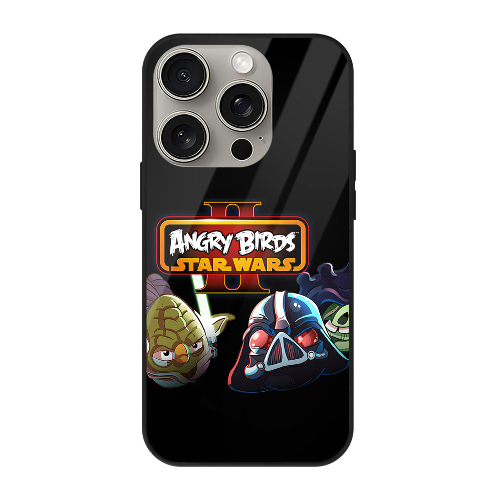 （画像用） Angry Birds アングリーバード 【iPhone15Pro対応】スマホケース 耐衝撃＆黄変防止 背面ガラス