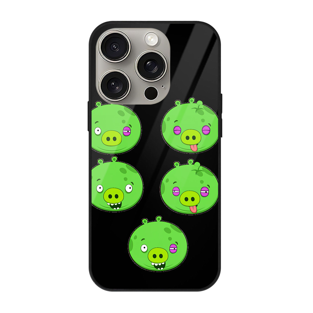 （画像用） Angry Birds アングリーバード 【iPhone15Pro対応】スマホケース 耐衝撃＆黄変防止 背面ガラス