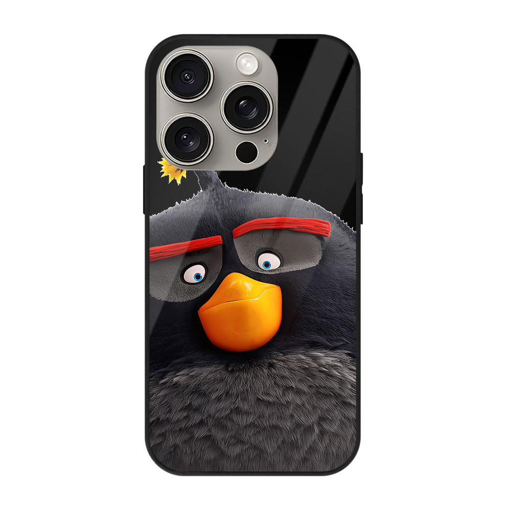 （画像用） Angry Birds アングリーバード 【iPhone15Pro対応】スマホケース 耐衝撃＆黄変防止 背面ガラス