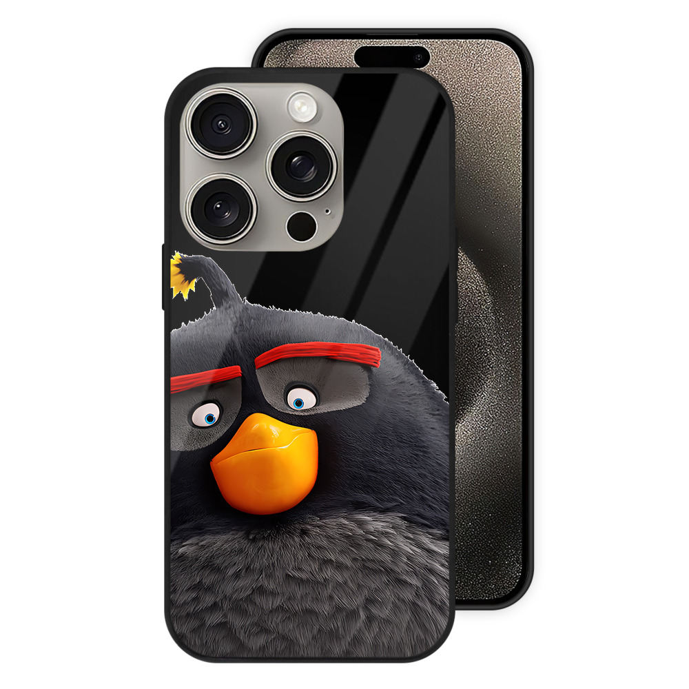（画像用） Angry Birds アングリーバード 【iPhone15Pro対応】スマホケース 耐衝撃＆黄変防止 背面ガラス