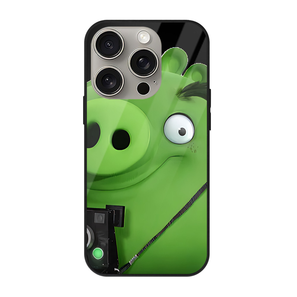 （画像用） Angry Birds アングリーバード 【iPhone15Pro対応】スマホケース 耐衝撃＆黄変防止 背面ガラス