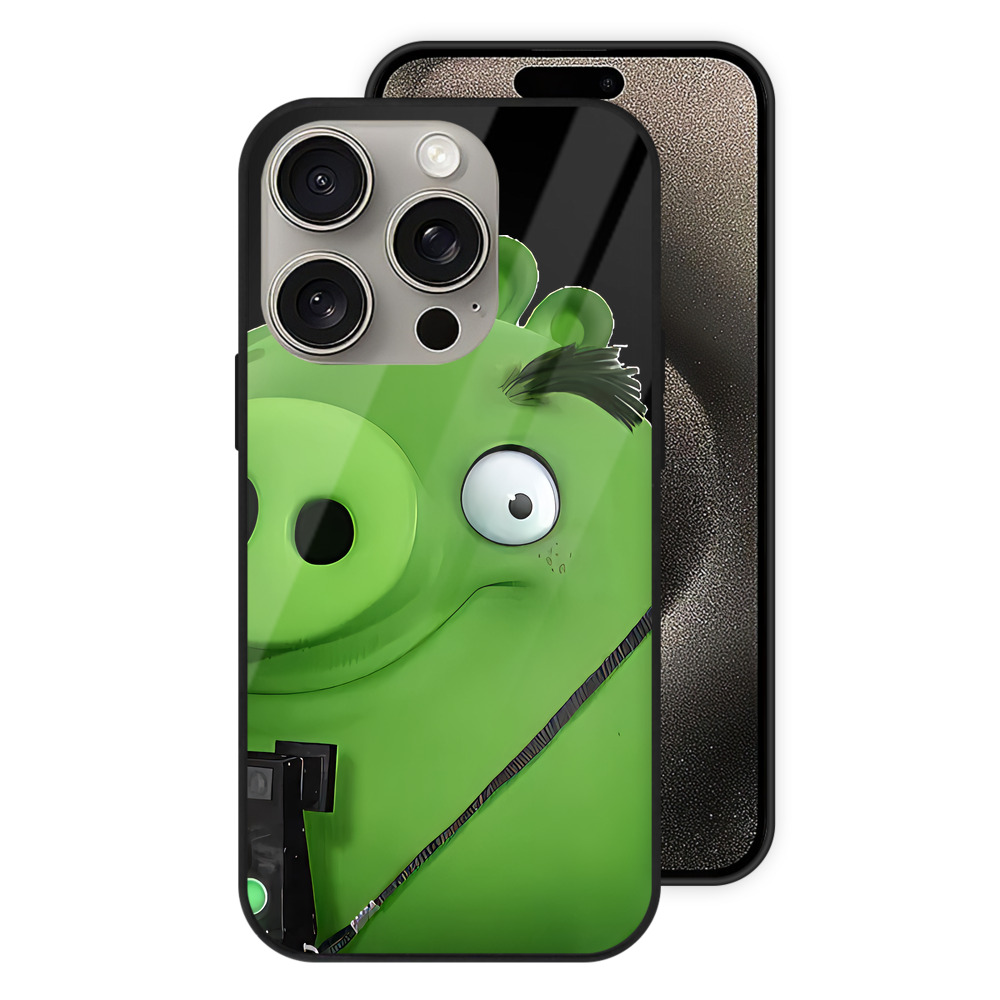 （画像用） Angry Birds アングリーバード 【iPhone15Pro対応】スマホケース 耐衝撃＆黄変防止 背面ガラス