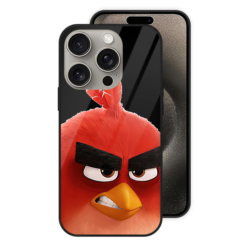 （画像用） Angry Birds アングリーバード 【iPhone15Pro対応】スマホケース 耐衝撃＆黄変防止 背面ガラス