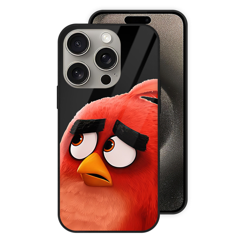 （画像用） Angry Birds アングリーバード 【iPhone15Pro対応】スマホケース 耐衝撃＆黄変防止 背面ガラス