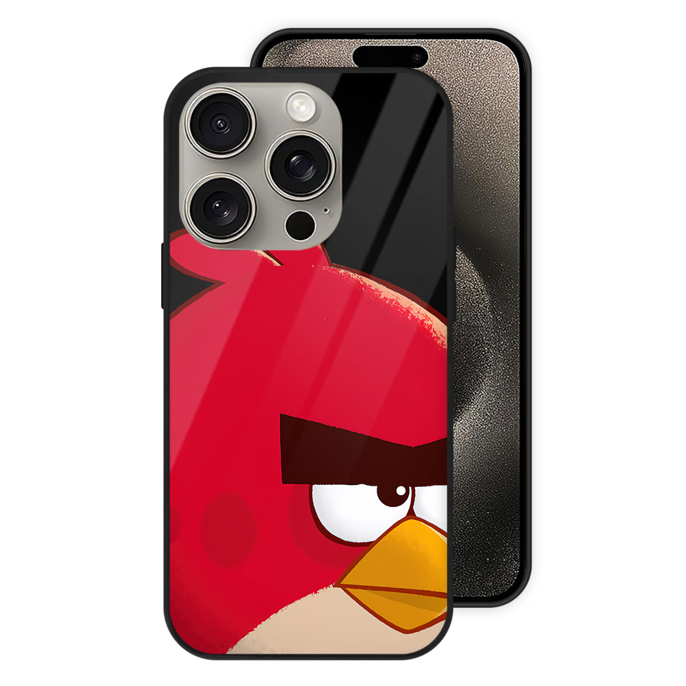 （画像用） Angry Birds アングリーバード 【iPhone15Pro対応】スマホケース 耐衝撃＆黄変防止 背面ガラス