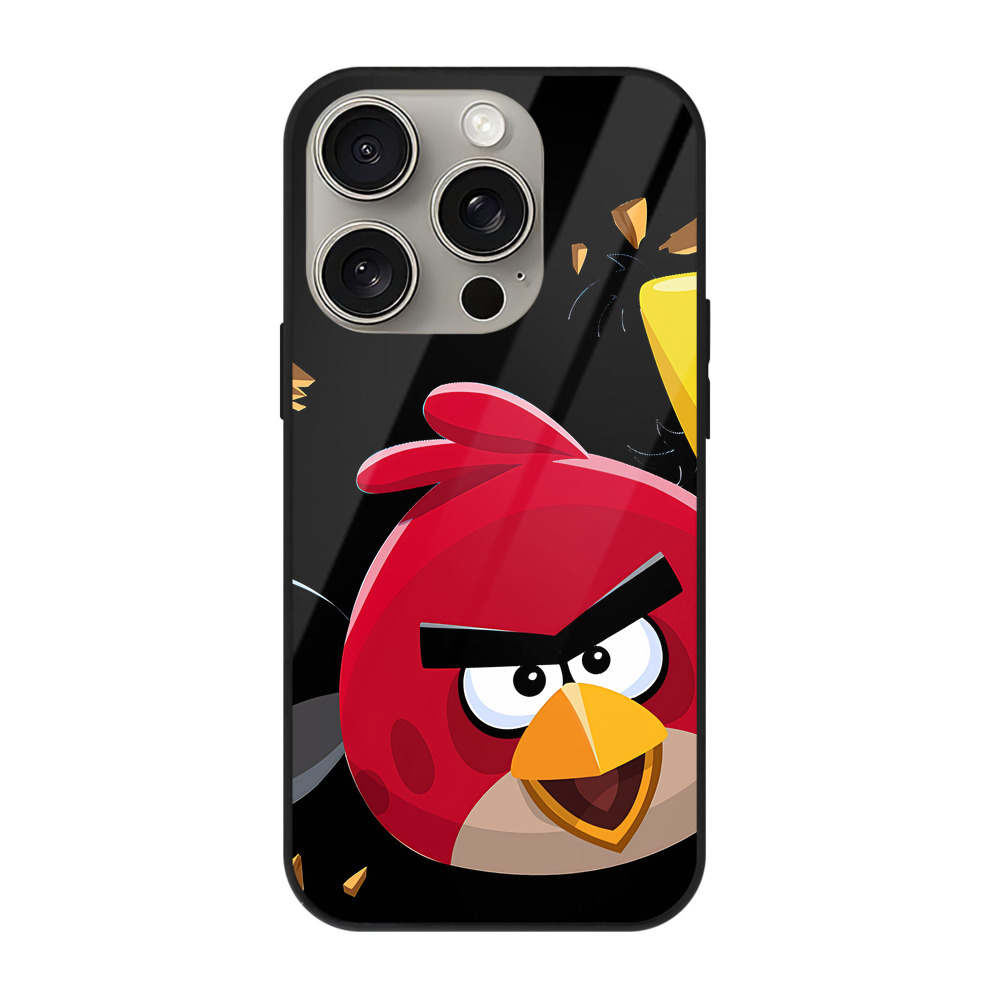 （画像用） Angry Birds アングリーバード 【iPhone15Pro対応】スマホケース 耐衝撃＆黄変防止 背面ガラス