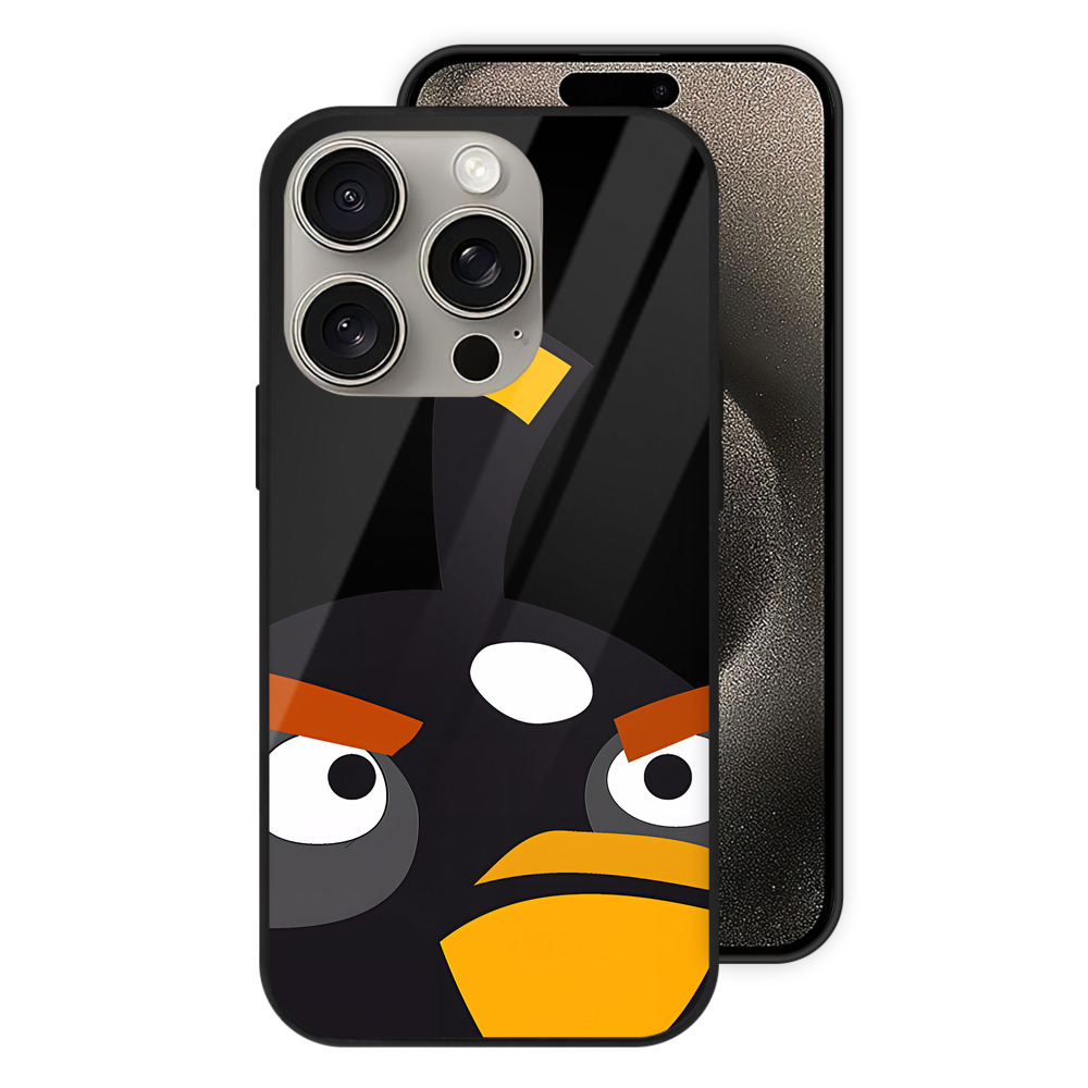 （画像用） Angry Birds アングリーバード 【iPhone15Pro対応】スマホケース 耐衝撃＆黄変防止 背面ガラス
