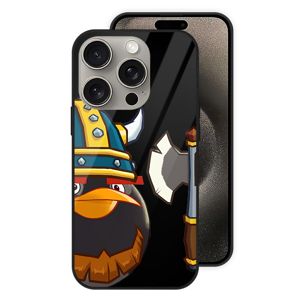 （画像用） Angry Birds アングリーバード 【iPhone15Pro対応】スマホケース 耐衝撃＆黄変防止 背面ガラス
