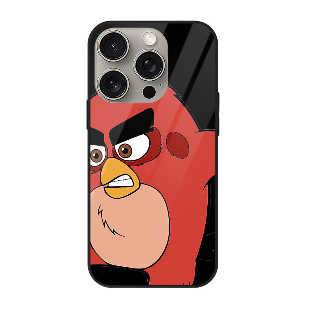 （画像用） Angry Birds アングリーバード 【iPhone15Pro対応】スマホケース 耐衝撃＆黄変防止 背面ガラス