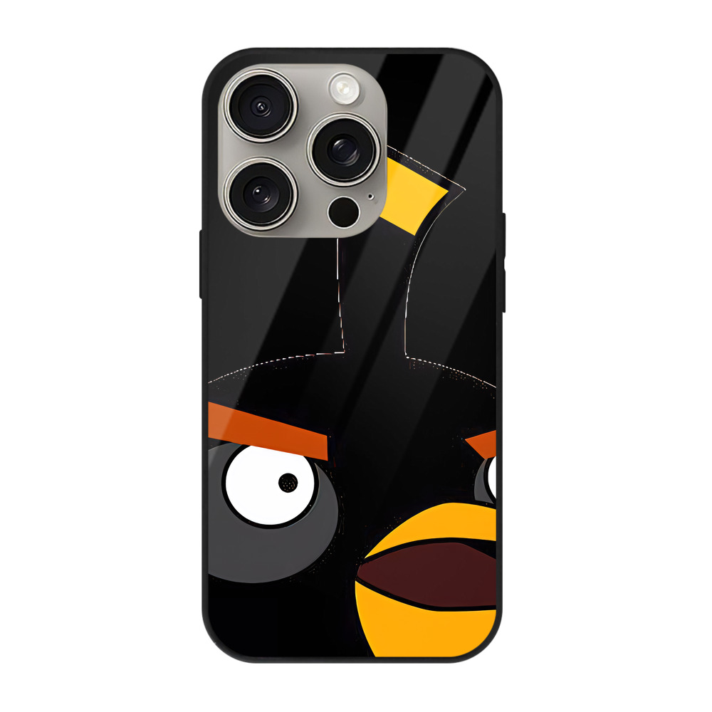 （画像用） Angry Birds アングリーバード 【iPhone15Pro対応】スマホケース 耐衝撃＆黄変防止 背面ガラス