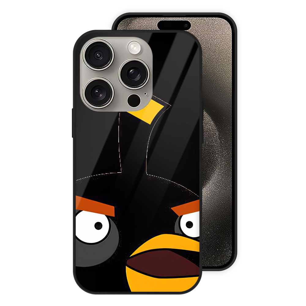 （画像用） Angry Birds アングリーバード 【iPhone15Pro対応】スマホケース 耐衝撃＆黄変防止 背面ガラス