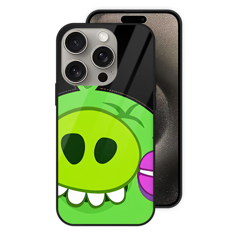 （画像用） Angry Birds アングリーバード 【iPhone15Pro対応】スマホケース 耐衝撃＆黄変防止 背面ガラス