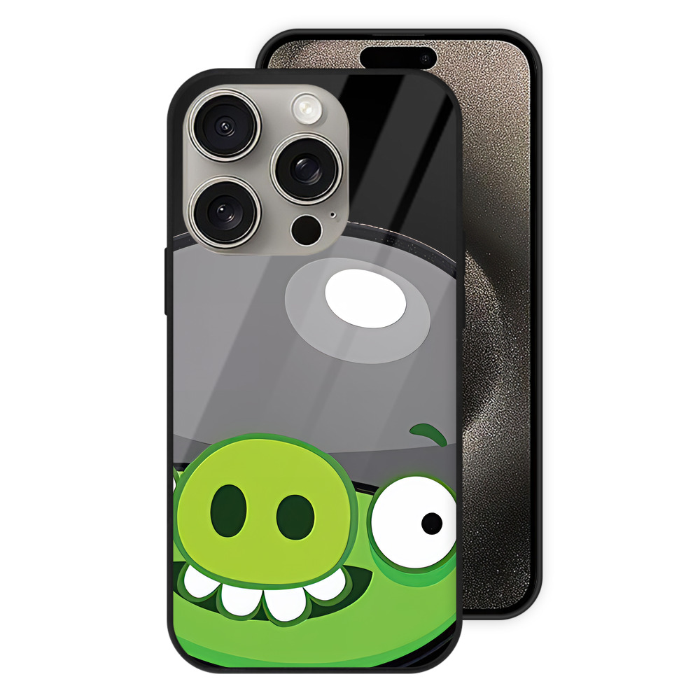 （画像用） Angry Birds アングリーバード 【iPhone15Pro対応】スマホケース 耐衝撃＆黄変防止 背面ガラス