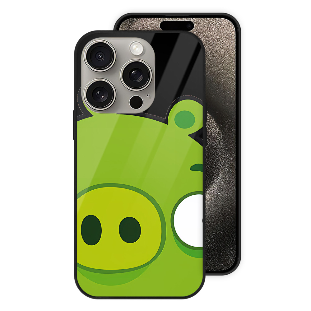 （画像用） Angry Birds アングリーバード 【iPhone15Pro対応】スマホケース 耐衝撃＆黄変防止 背面ガラス