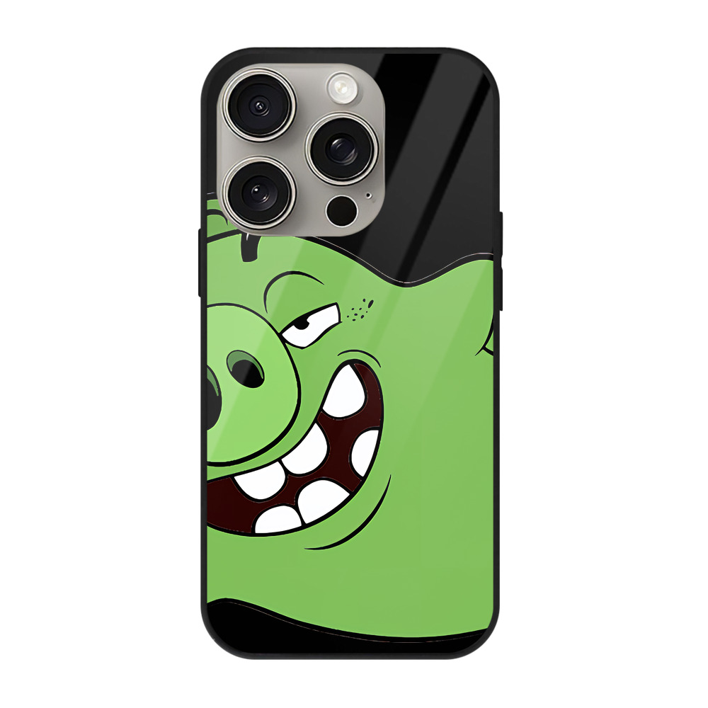 （画像用） Angry Birds アングリーバード 【iPhone15Pro対応】スマホケース 耐衝撃＆黄変防止 背面ガラス
