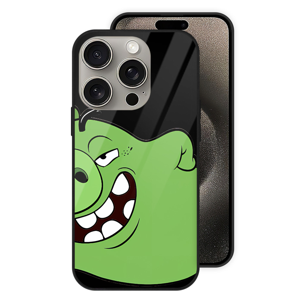 （画像用） Angry Birds アングリーバード 【iPhone15Pro対応】スマホケース 耐衝撃＆黄変防止 背面ガラス