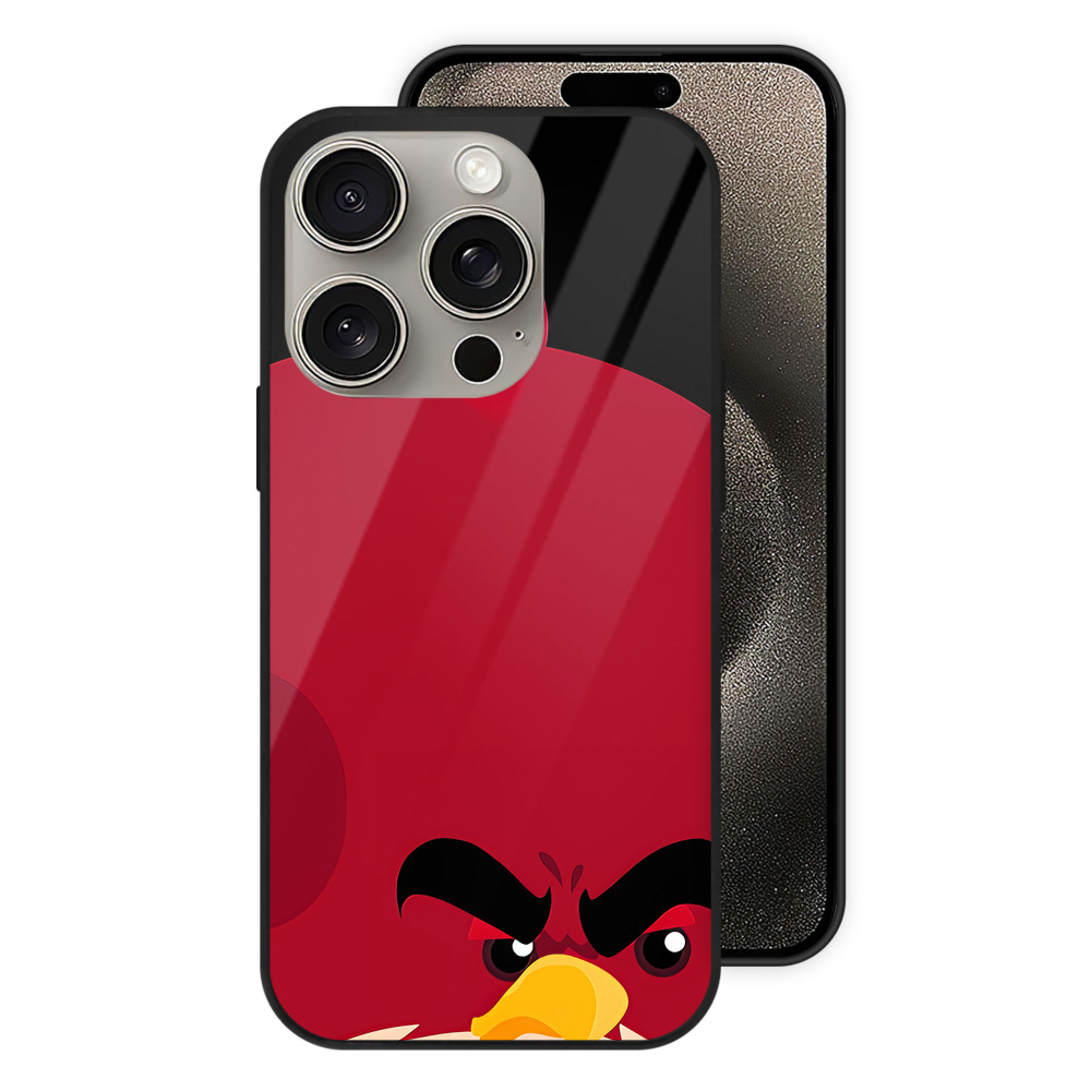 （画像用） Angry Birds アングリーバード 【iPhone15Pro対応】スマホケース 耐衝撃＆黄変防止 背面ガラス