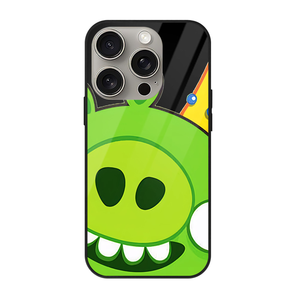 （画像用） Angry Birds アングリーバード 【iPhone15Pro対応】スマホケース 耐衝撃＆黄変防止 背面ガラス