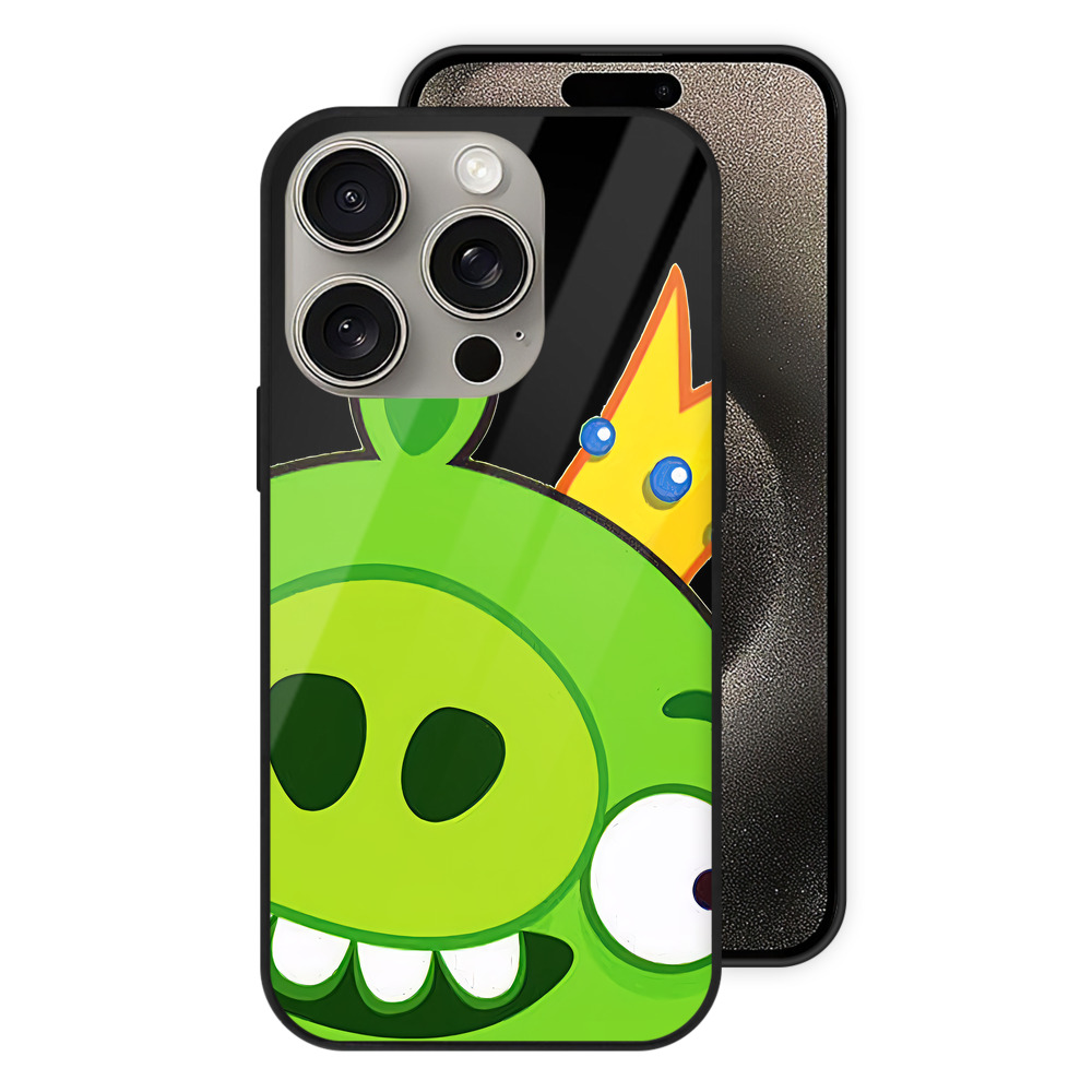 （画像用） Angry Birds アングリーバード 【iPhone15Pro対応】スマホケース 耐衝撃＆黄変防止 背面ガラス