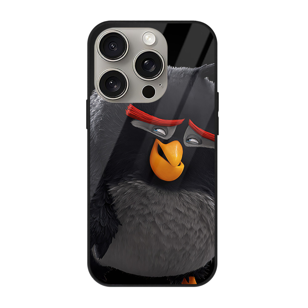 （画像用） Angry Birds アングリーバード 【iPhone15Pro対応】スマホケース 耐衝撃＆黄変防止 背面ガラス