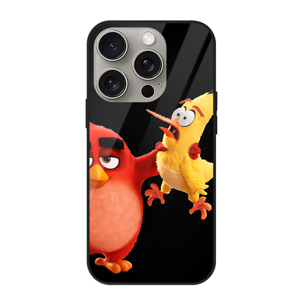 （画像用） Angry Birds アングリーバード 【iPhone15Pro対応】スマホケース 耐衝撃＆黄変防止 背面ガラス